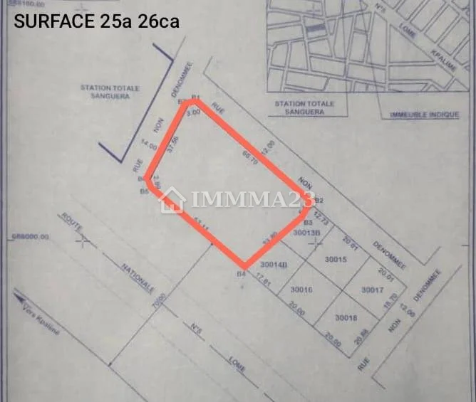 À vendre terrain 4.25 lots à Zanguéra avant la Station Total au bord du goudron